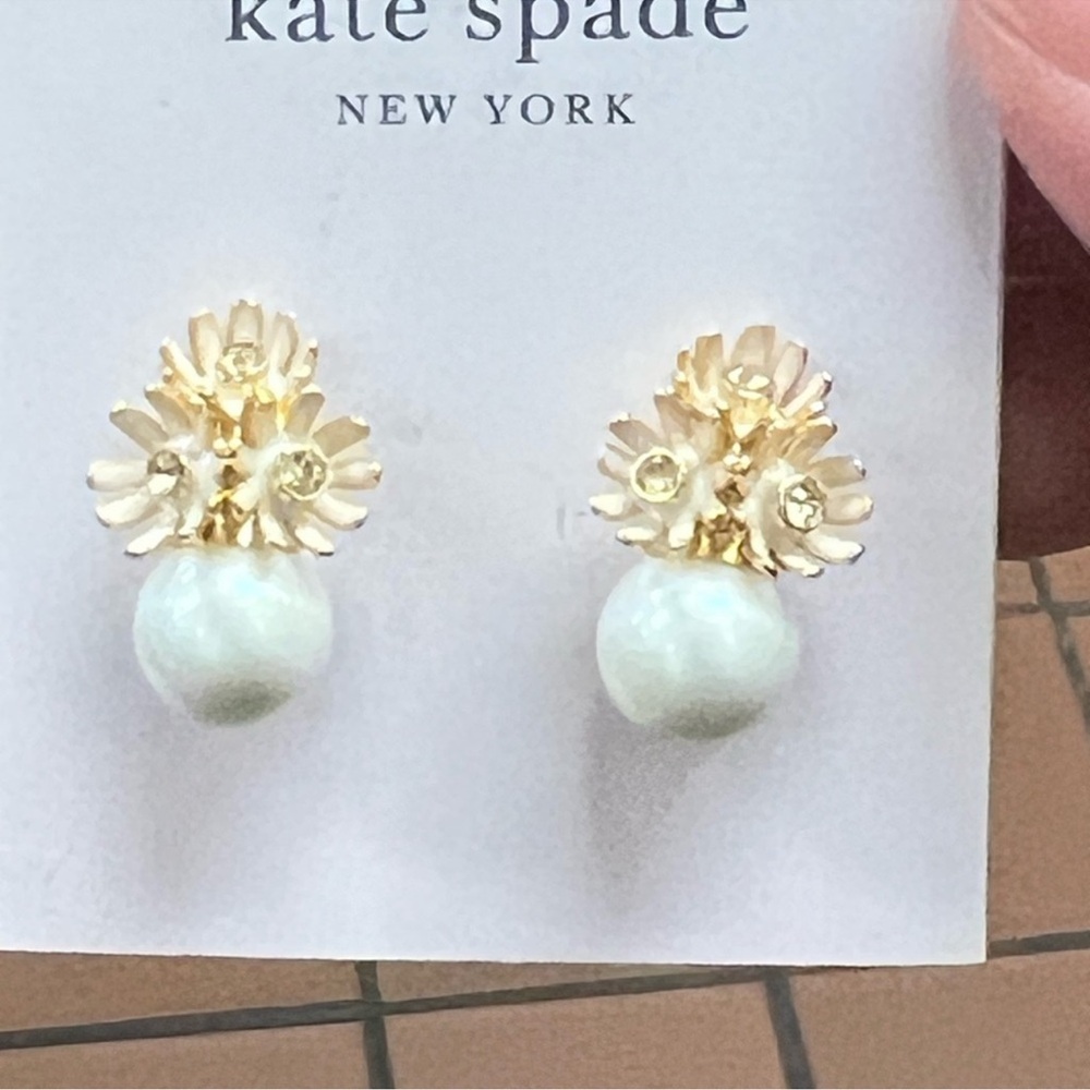 Kate Spade Gold and Pearl Earrings - Picture 2 of 5